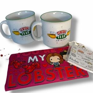 Friends TV Show Gift Set – Central Perk Mug Pair + “You’re My Lobster” Pouch